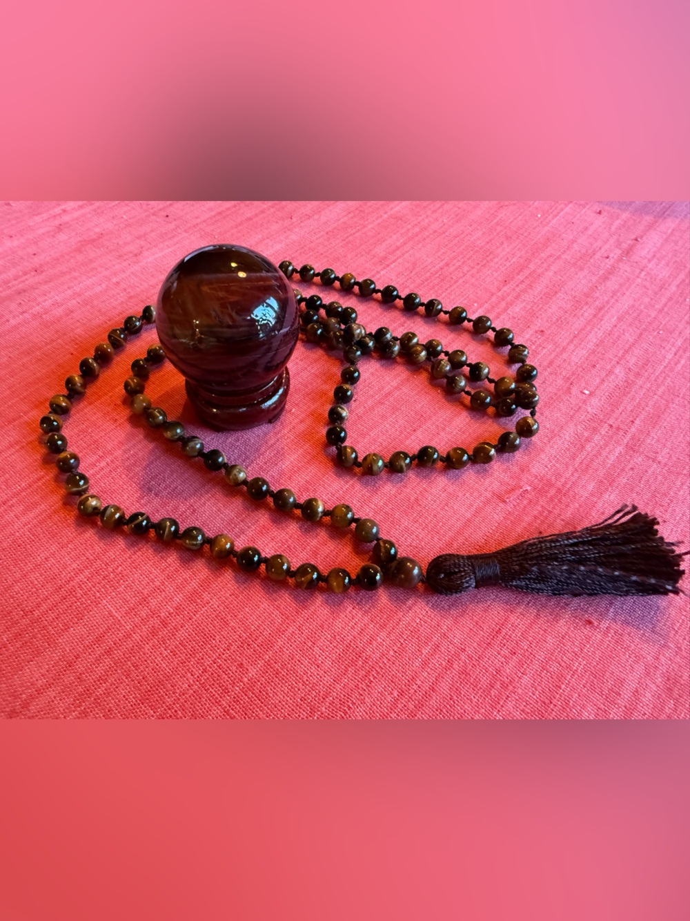 Tiger’s Eye Mala + Sphere Set ~ Mago Sedona & Kripalu ~ $200+ Value